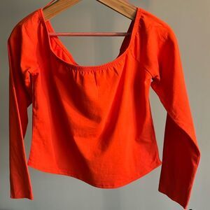NWOT Urban Outfitters BDG Off the Shoulder Long Sleeve Tee in Rust Size XL